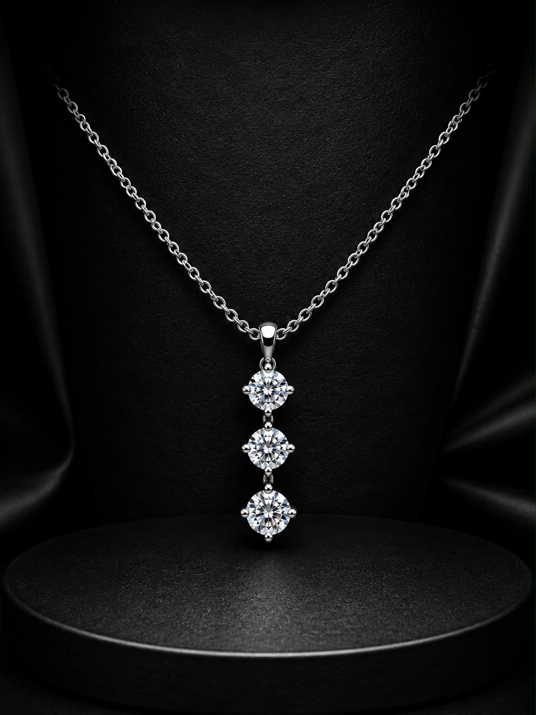 Elegant Triple-Circle Diamond Pendant
