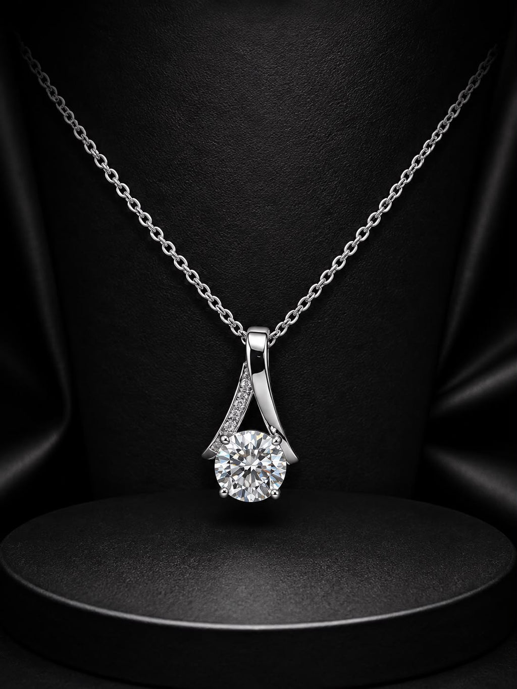 Elegant Solitaire Drop Pendant