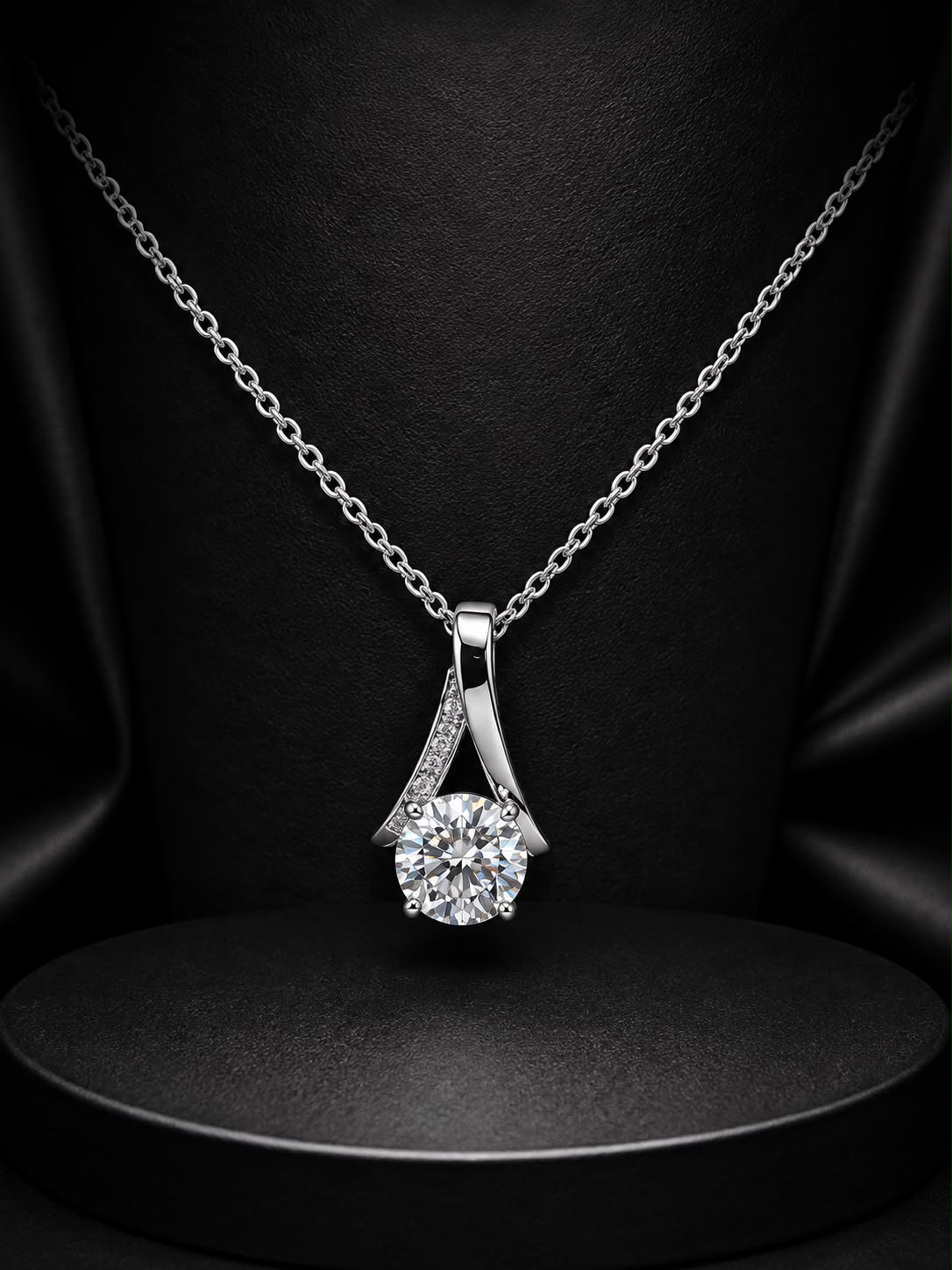Elegant Solitaire Drop Pendant