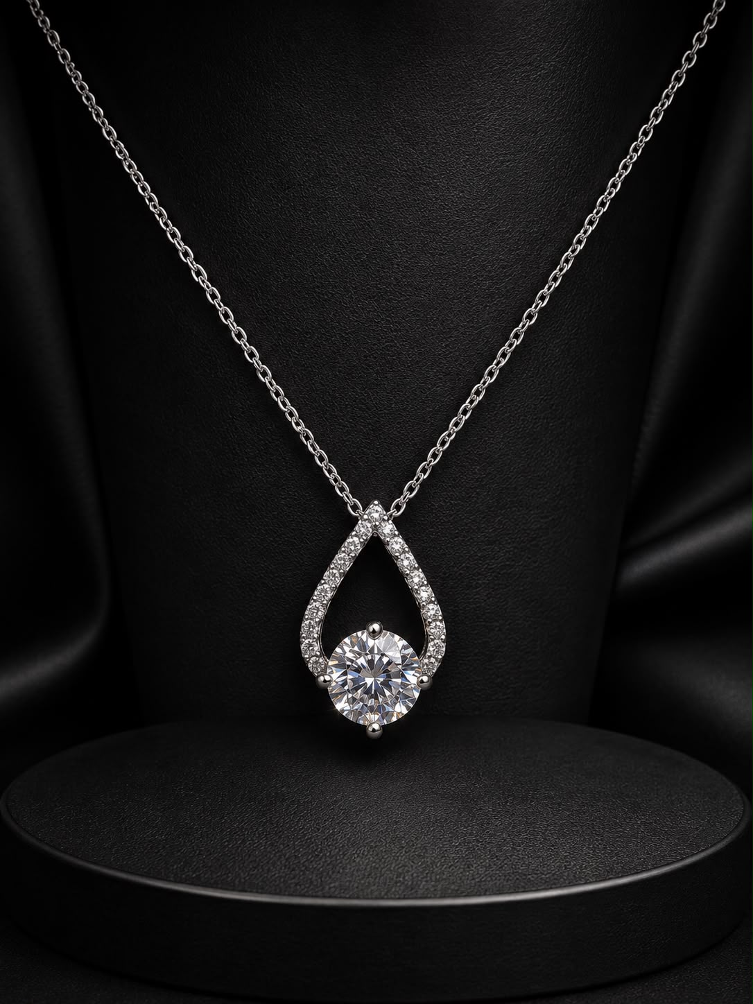 Elegant Teardrop Solitaire Pendant