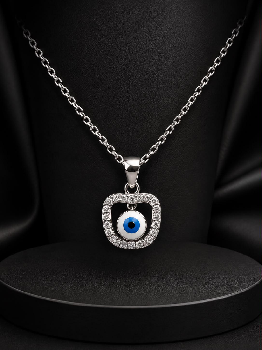 Elegant Blue Evil Eye Pendant
