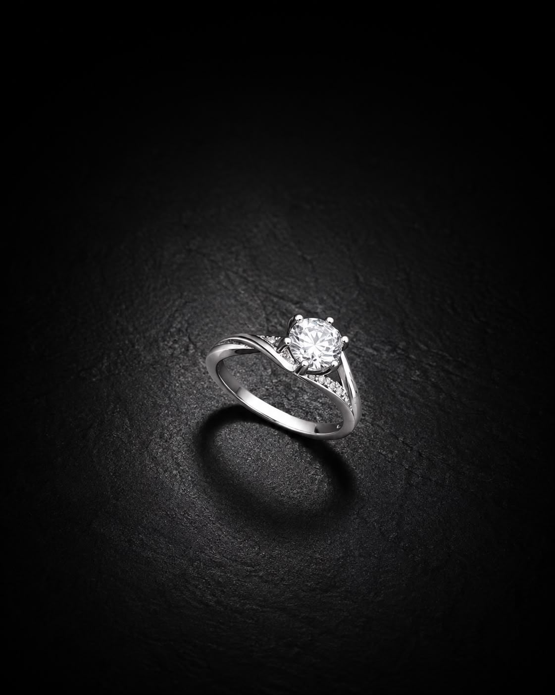 Elegant Solitaire Silver Ring