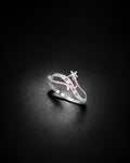 ✨ Starlight Pink Stone Silver Ring
