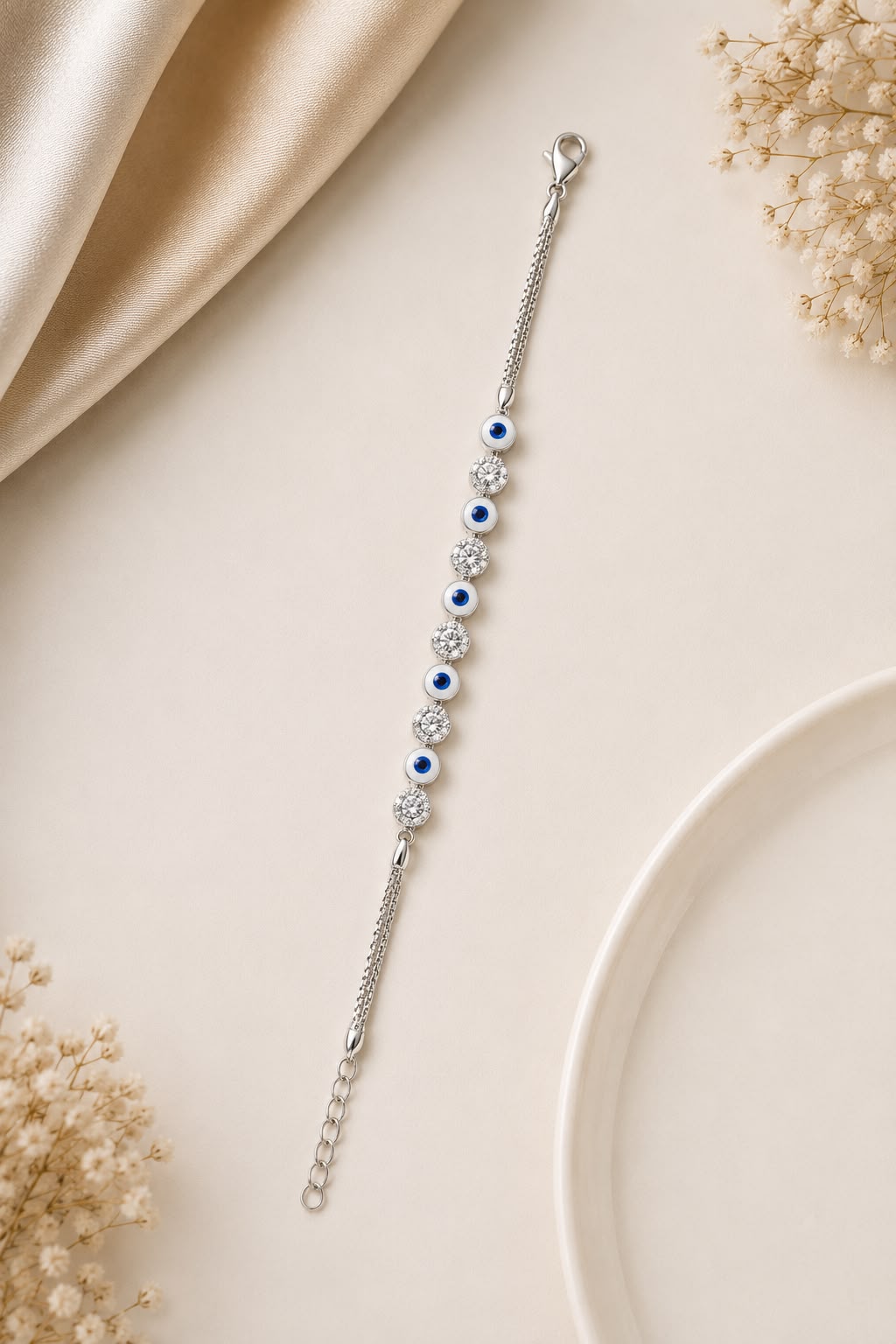 Elegant Blue Evil Eye Bracelet