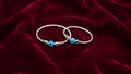 Silver Baby Kada Set with Blue Nazar Bead