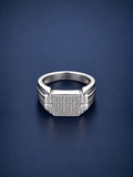 Elegant Square-Cut Sterling Silver Men’s Ring