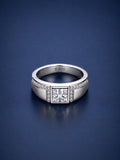 Premium Square-Cut 925 Sterling Silver Men’s Ring