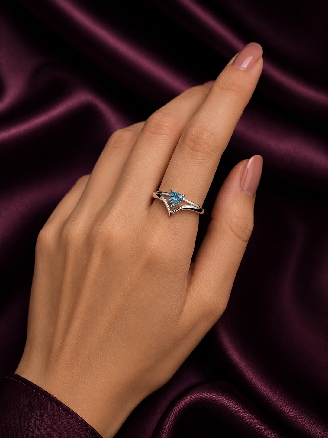 Elegant Blue Stone Silver Ring
