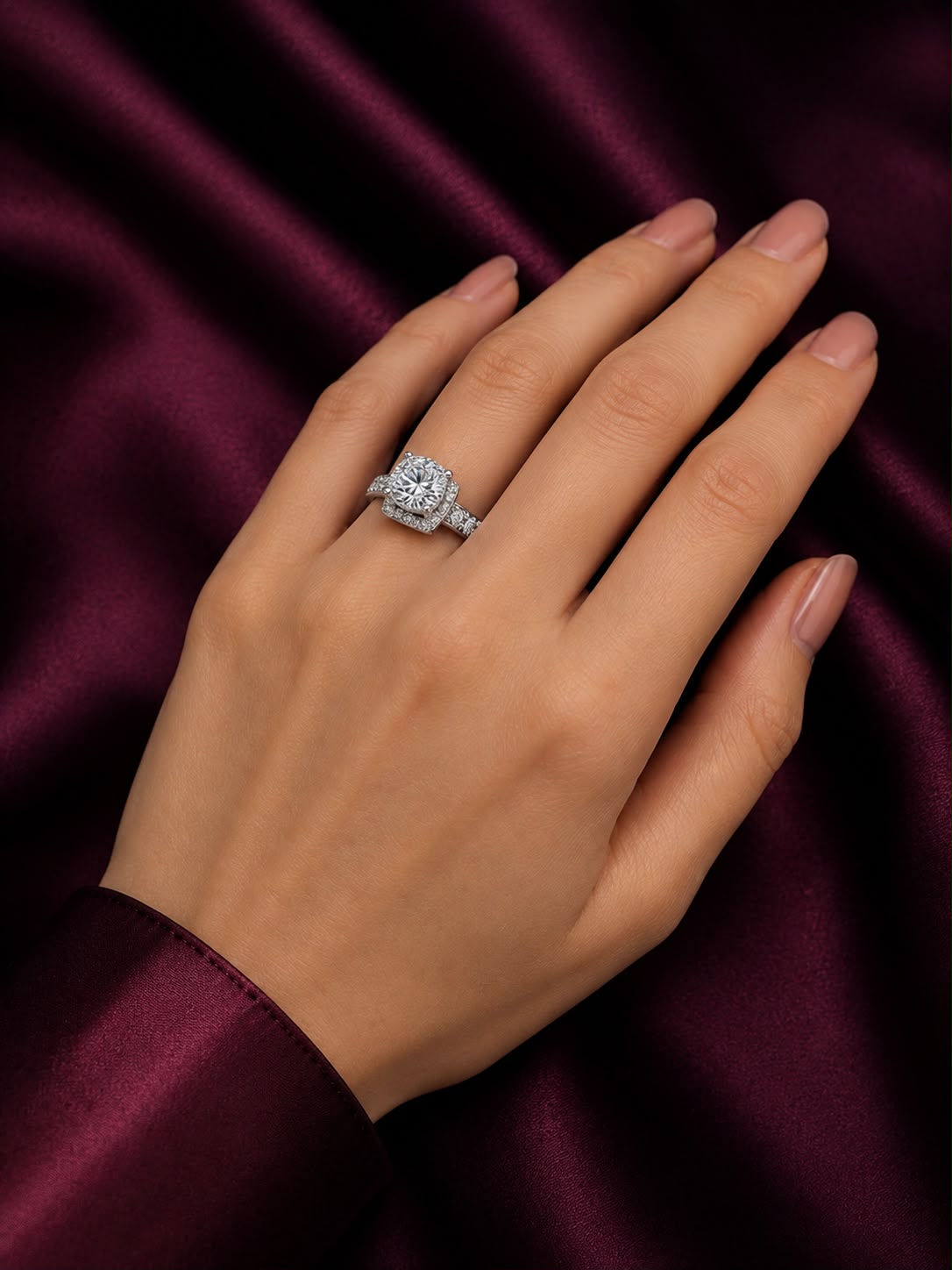 Princess-Cut Diamond Halo Ring