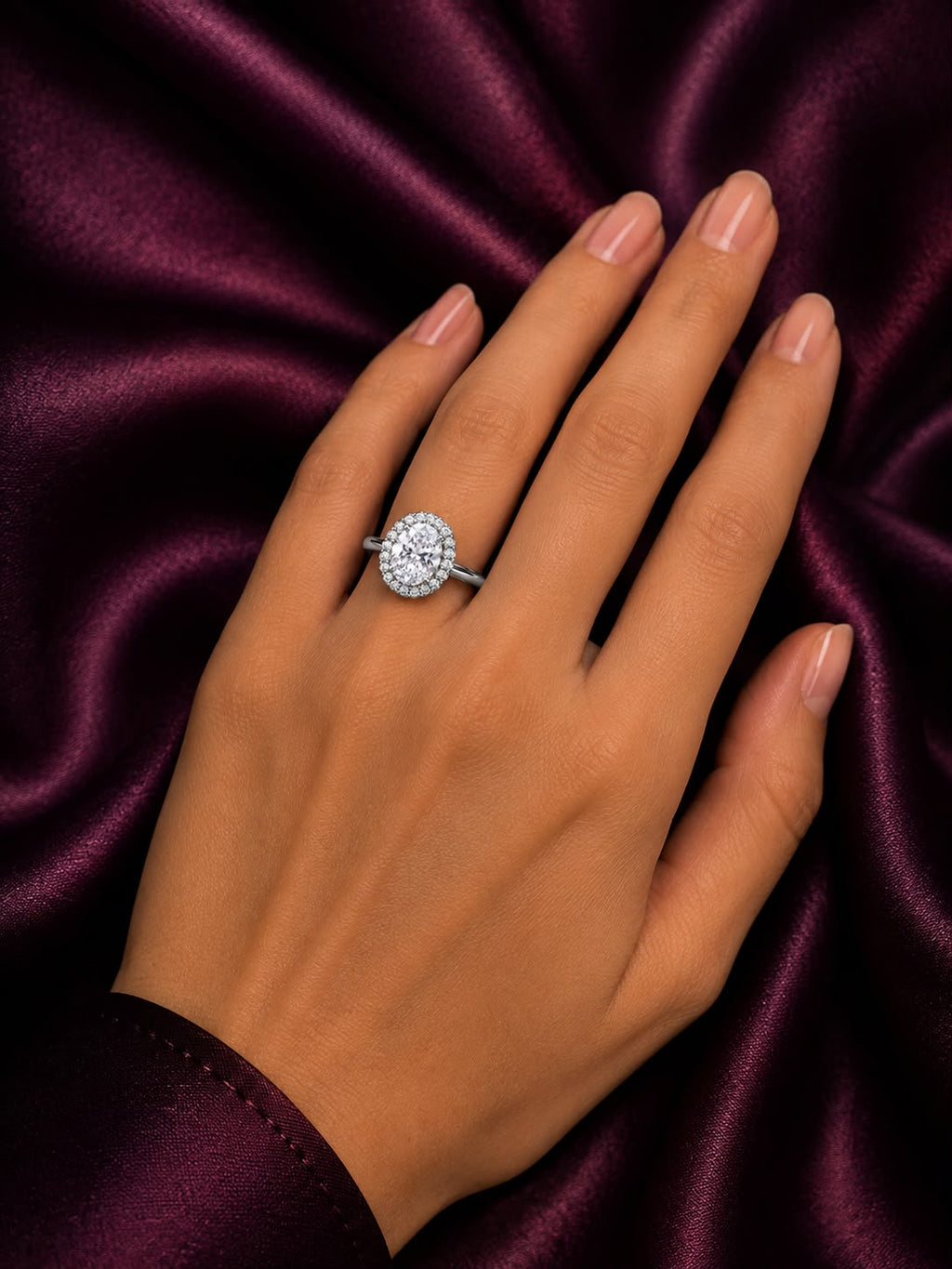 Elegant Oval Halo Ring