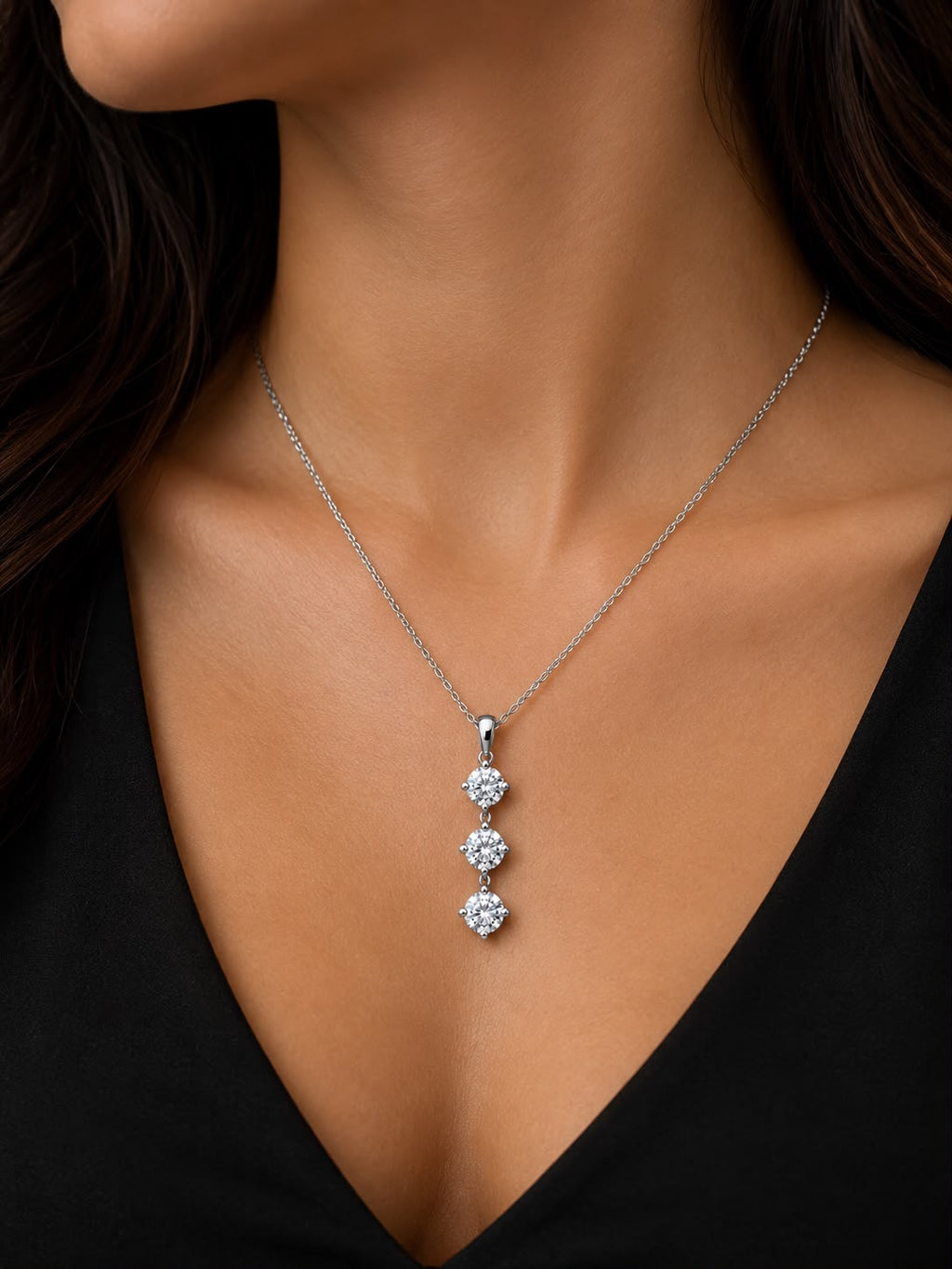 Elegant Triple-Circle Diamond Pendant