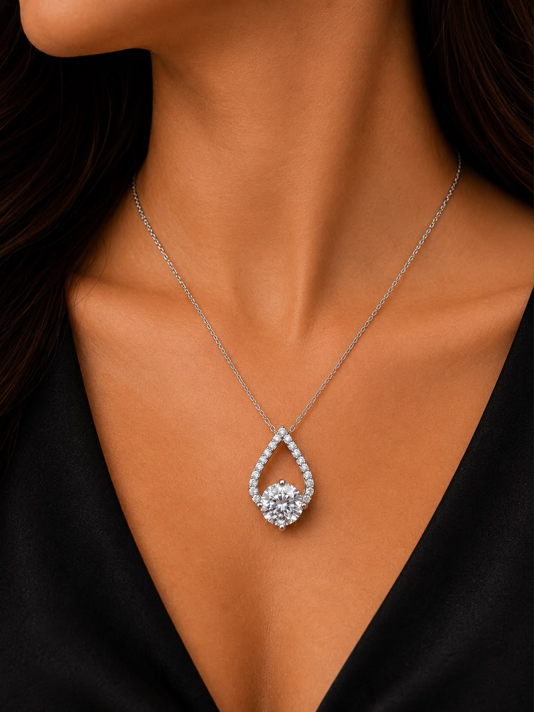 Elegant Teardrop Solitaire Pendant