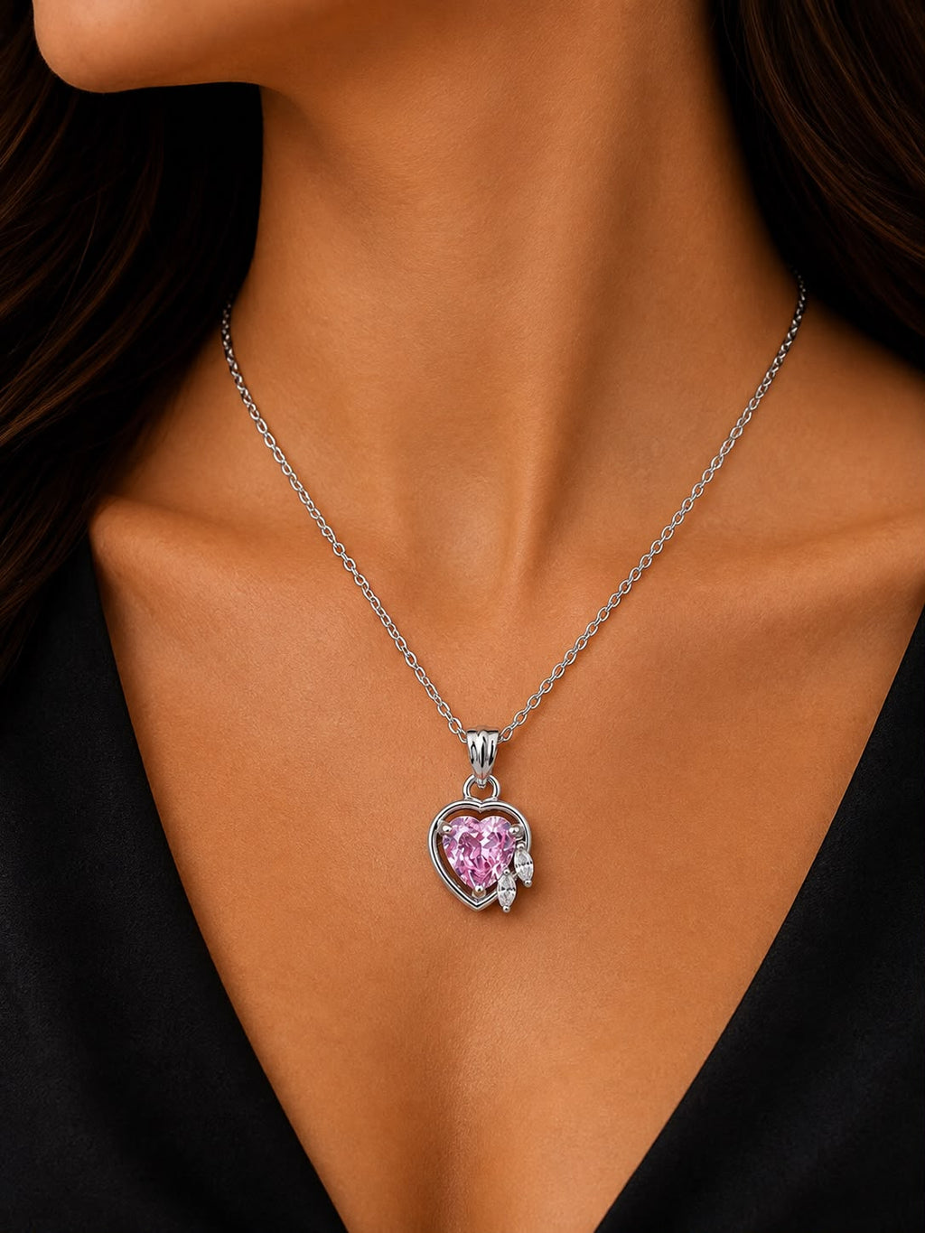 Elegant Pink Heart Pendant