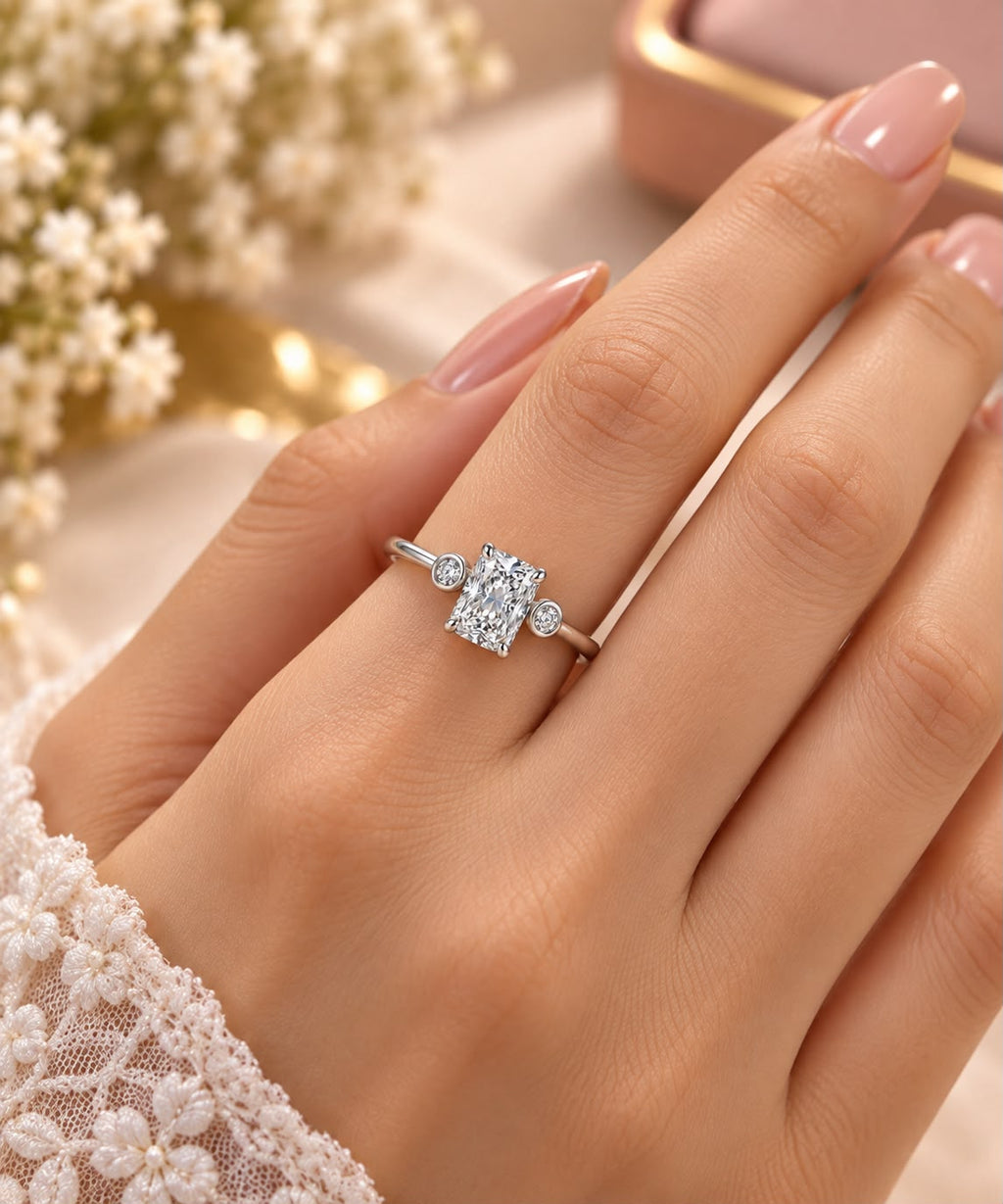 Elegant Rectangular Diamond Ring
