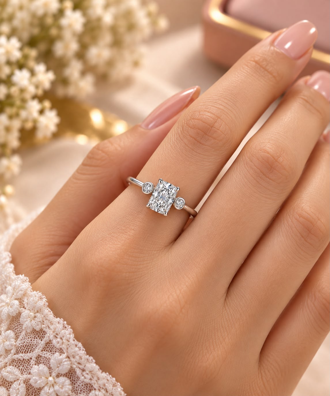 Elegant Rectangular Diamond Ring
